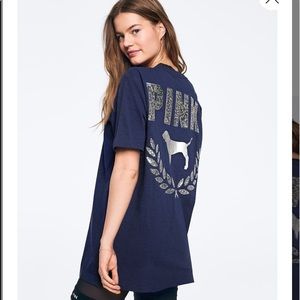 PINK Short Sleeve Shirt Bling BRAND NEW